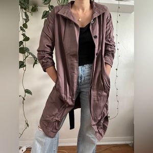 Lightweight purple Roamers & Seekers trench coat